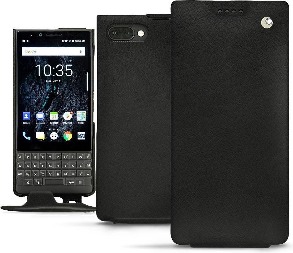 Noreve Lederschutzhülle vertikal (Blackberry KEY2), Smartphone Hülle, Schwarz