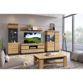 Die Möbelfundgrube Vitrine Coast Evoke 103,6 x 40 x 200,5 cm Braun/Grau