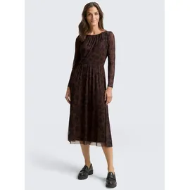Tom Tailor Meshkleid Regular midi mit Muster braun XXXL (46)
