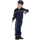 Polizei Kostüm für Kinder mit Cap - 128