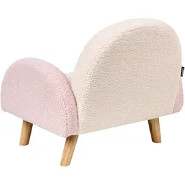 Beliani Kindersessel Regenbogen Ombo Bouclé 0 x 0 cm Holz rosa