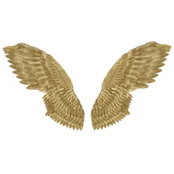 Casa Padrino Luxus Metall Wanddeko Flügel Set Gold 146 cm - Deko Accessoires
