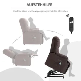 Homcom Sessel mit Aufstehhilfe Polyester, Mehrschichtenplatte, Stahl, Schaumstoff