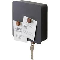 Yamazaki TOWER Magnetischer Schlüsselkasten, schwarz, Stahl, minimalistisch, 15.8 x