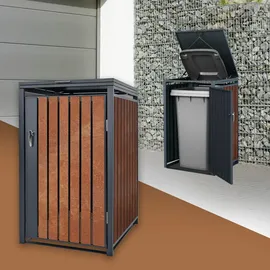 ML-Design Mülltonnenbox 1er für 1 Tonne 240L 68x80x116,3 cm, Anthrazit-Rostoptik, Stahl/Cortenstahl,