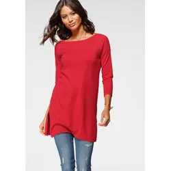 Longpullover, mit Seitenschlitzen, Gr. 34, hellrot (aus nachhaltigem Material), , 77472313-34