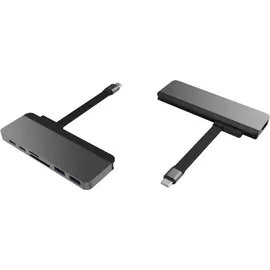 Hyper HyperDrive Duo 7-in-2 Dock für MacBook Pro/Air – Space Gray, HD28C-SILVER, grau