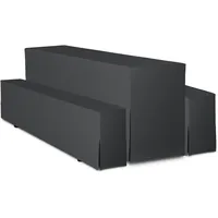 TexDeko Hussen Bierzeltgarnituren gepolstert 5TLG Set Premium 220x70cm Anthrazit)
