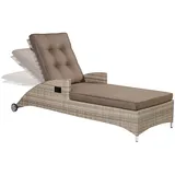 dasmöbelwerk Gartenliege Gartenliege Topeka Sonnenliege Relaxliege Natur, verstellbarer Rückenlehne beige