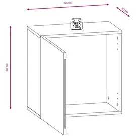 Livetastic Vitrine, Schwarz, Schwarz Hochglanz, Holzwerkstoff, 50x50x30 cm, Beimöbel erhältlich, hängend, Esszimmer, Vitrinen