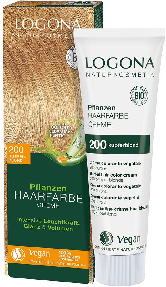 Logona Naturkosmetik Pflanzen-Haarfarbe Creme 200 Kupferblond