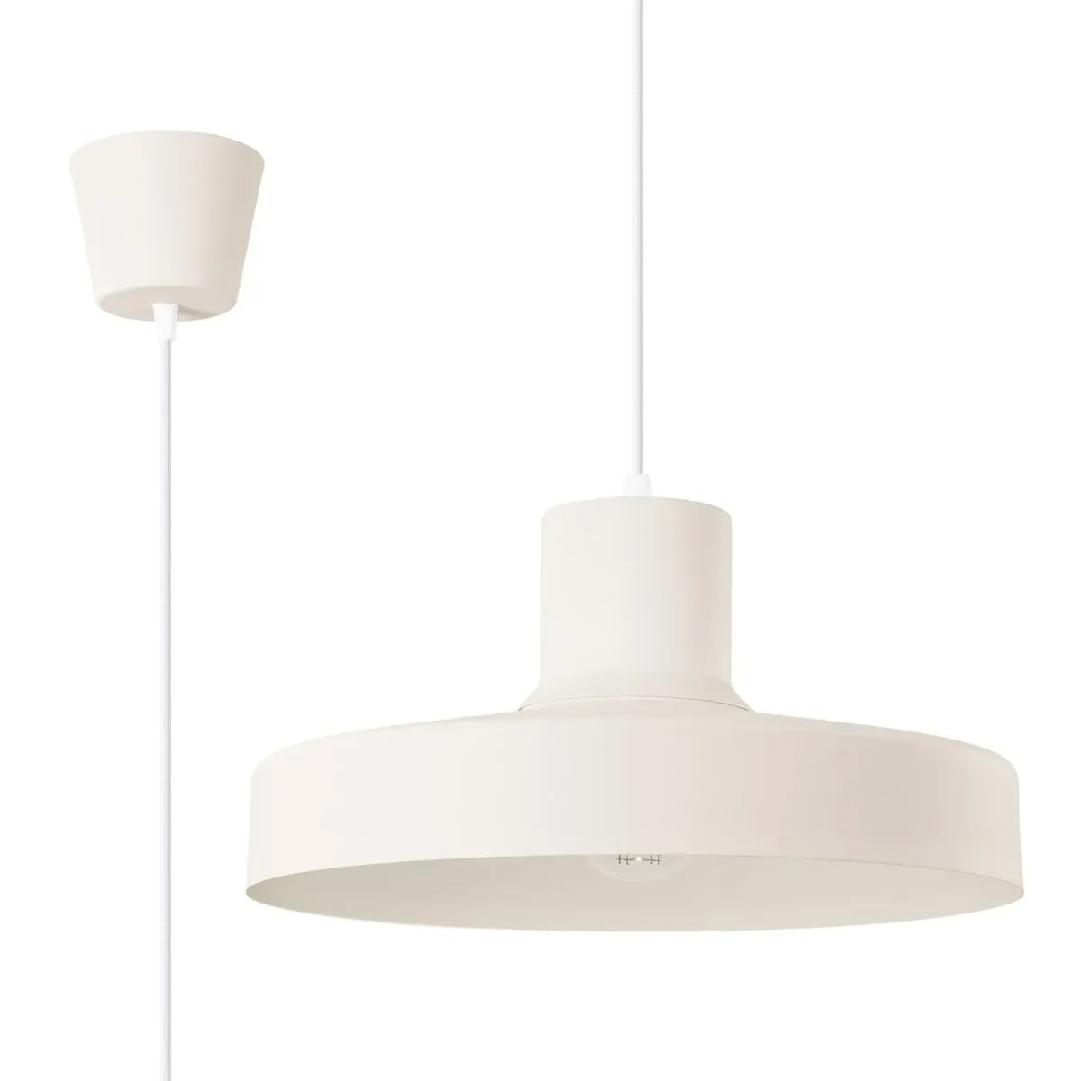 Sollux Lighting BILO Pendelleuchte beige Retro-Stil E27 aus Stahl