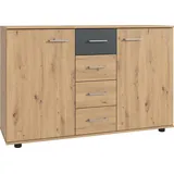 WIMEX Kombikommode Taiga 130 x 83 x 41 cm Grau / Beige / Weiß