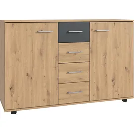 WIMEX Kombikommode Taiga 130 x 83 x 41 cm Grau / Beige / Weiß