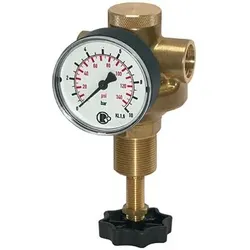 Druckregler für Wasser, inkl. Manometer, G 1/2", 0,5 - 6 bar