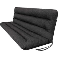 PillowPrim Kissen für Hollywoodschaukel • Gartenbankauflage • Bankauflage • Bankkissen • Sitzkissen und Rückenkissen • sitzbreite 150 cm Schwarz Öko-Leinen