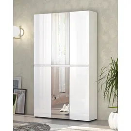 INOSIGN Mister 120 x 200 x 34 cm 6 Türen, 24 Fächer, 2 Spiegel weiß hochglänzend