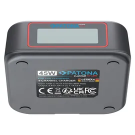 PATONA Platinum USB-C PD QC 4-fach Schnellladegerät für Canon LP-E6 Akkus