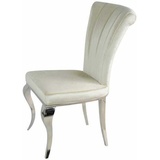 Glamour Stuhl Livio Milk - modern barock polsterstuhl