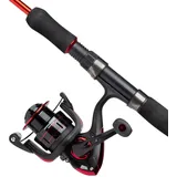 Abu Garcia Cardinal X Spinnruten- und Rollen-Combo - Spinnfisch-Setup für Forelle, Barsch, Lachs, Hecht, Black/Red, 2.13 m |10-30 g