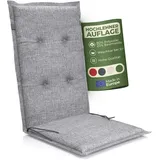 Petsation Florence Hochlehner Auflage – Gartenstuhlauflage Hochlehner mit Schaumstoff Polster, Outdoor Kissen & Stuhlkissen für Gartenstuhl, Sitzkissen Stuhl & Sitzkissen Bank, Outdoor (1, hellgrau)