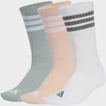adidas 3-Streifen Dämpfende Sportswear Crew Socken 3er Pack Blush Pink/Weiß/Wonder Sage 40-42