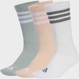 adidas 3-Streifen Dämpfende Sportswear Crew Socken 3er Pack Blush Pink/Weiß/Wonder Sage 40-42