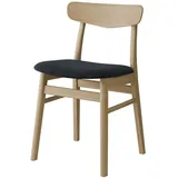 Esszimmerstuhl HAMMEL FURNITURE "Mosbøl, Stuhl, Massivholz mit gepolstertem Sitz – robust & komfortabel", beige (, eiche natur geseift, eiche natur geseift, dunkelgrau), B:48cm H:79cm T:46cm, Massivholz, Stoff, Stühle, Esszimmerstuhl, Dänische Handwerkskunst, modern & langlebig - Dining by Hammel