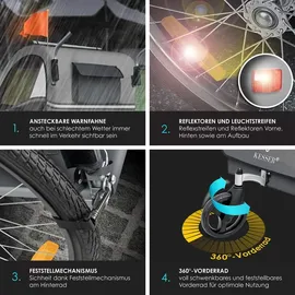 Kesser Kinderanhänger Sport-RX 2 in 1 Joggerfunktion helgrau