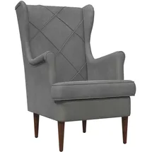 vidaXL Sessel Dunkelgrau Samt 1 x 1 x 1 cm Grau mit Kissen