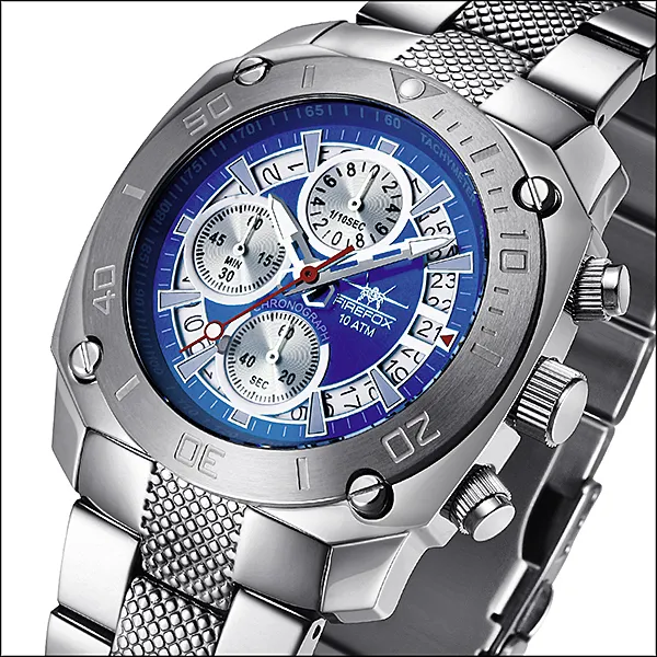 FIREFOX  - CHRONOGRAPH TRANSPORTER - blatt blau (mit Spezialeffekt) / 44 MM