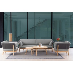 Traditional Teak Set Marcella II - Das Set besteht aus: 1 x Loungesofa, 2 x Loungesessel und 2 x Kaffeetisch Mar...