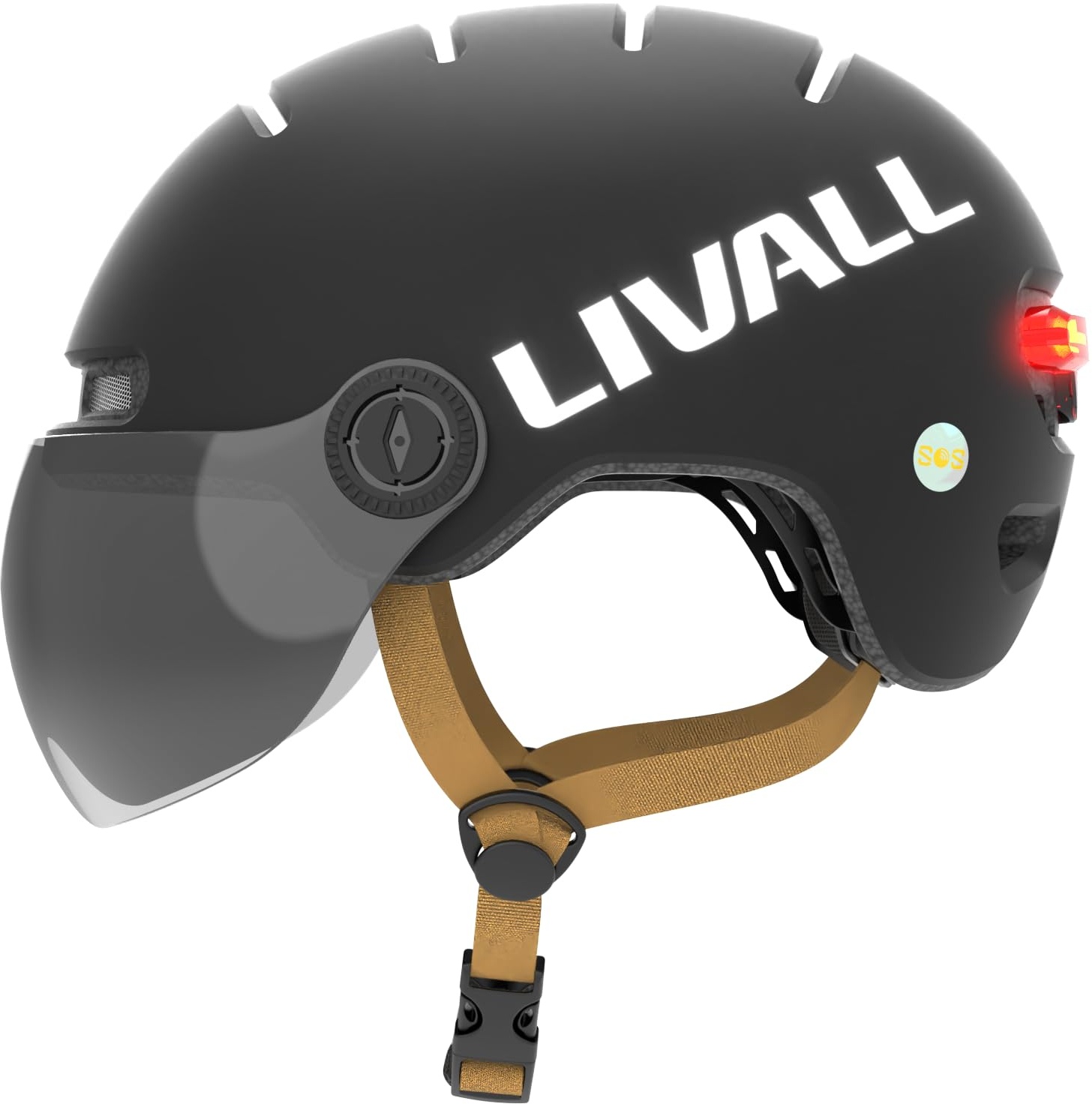 LIVAL L23_Smarter City-Helm mit Visier in schwarz_M_54-58 cm