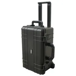 Schutzkoffer aus Kunststoff (PP), schwarz, mit Schaumstoffeinlagen und Rollen, 37 Liter Volumen