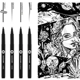 Molotow BLACKLINER SET 3 Fineliner-Set schwarz, 4 St.