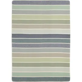Biederlack Wohndecke Cotton Lines grün 150x200 cm - grün;grau