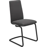 Polsterstuhl STRESSLESS "Laurel", grau (rock paloma, schwarz matt), B:53cm H:92cm T:59cm, Leder PALOMA: PALOMA ist ein durchgefärbtes Semianilin-Möbelleder mit natürlicher Narbung., Stühle, Polsterstuhl, Low Back, Größe M, mit Beinen aus Stahl in Schwarz matt