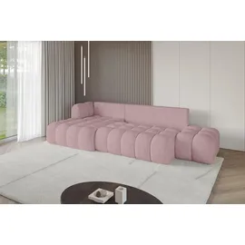 altdecor Ecksofa Cord mit Schlaffunktion 2-Sitzer Rosa