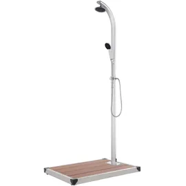 vidaXL Gartendusche mit Brauner Bodenplatte 220 cm 3070791
