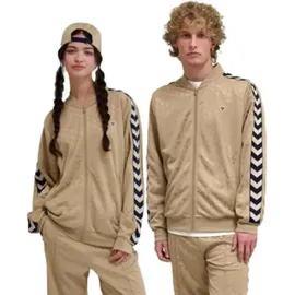 hummel Archive Regular Poly Jacket AOP Jacke Trainingsjacke Sportjacke beige/gold/blau 227580-8173, Größe:S - Beige - S