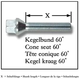 JOM Car Parts & Car Parts GmbH Radschraube Kegelbund M14x1,5 43mm (10 St.)