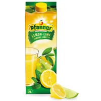 Pfanner Lemon-Lime (1 x 2 l) – Fruchtgetränk mit 25% Fruchtgehalt – Mehrfrucht-Getränk aus Zitronen und Limetten