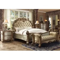 JV Möbel Luxus Klassisch Schlafzimmer Komplett Bett Nachttische Bank), Barock Möbel