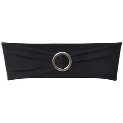 vidaXL 25 x Stuhlschleifen Stretch Schleifenbänder + Diamant Schnalle schwarz