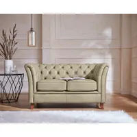 Chesterfield-Sofa HOME AFFAIRE "Reims" Sofas Gr. B/H/T: 150cm x 76cm x 88cm, NaturLEDER, beige (creme) mit echter Chesterfield-Knopfheftung, hochwertige Verarbeitung