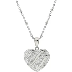Edelstahlkette VIVANCE "Herz", silber (silber 925), Halsketten, Damen, Edelstahl, Edelstahlkette