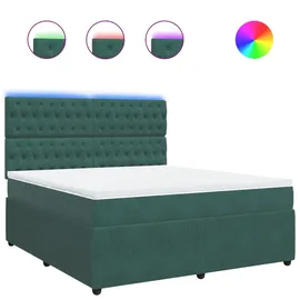vidaXL Boxspringbett 180 x 200 cm Dunkelgrün