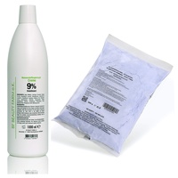 Wasserstoffperoxid Cream Oxydant 1000ml + 500g Blondierpulver BLAU Staubfrei PROFESSIONAL ANTI-YELLOW MOLECULES (Wasserstoffperoxid Cream Oxydant 9% 1000ml + 500g)