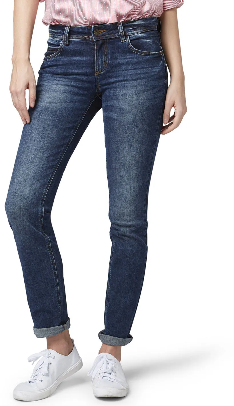 TOM TAILOR Straight-Jeans »Alexa Straight«, in gerader "Straight" 5-Pocket-Form TOM TAILOR mid stone wash 29