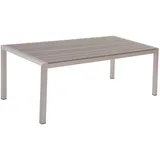 Beliani Vernio Gartentisch 180 x 90 x 76 cm Grau/Silber